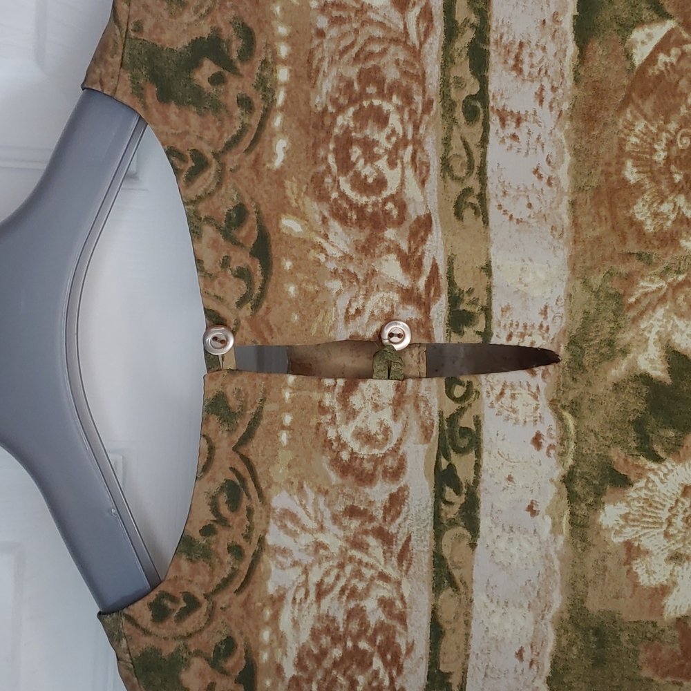 Hattie Carnegie Brown Vintage Patterned Blouse - image 3